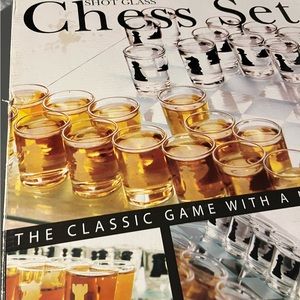 Chess set drinking game